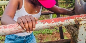 Communal land in South Africa is mostly rural territory owned by the government and administered through a tribal authority. Pictured is North West farmer Mmadipilo Letlape. Photo: Supplied/Food For Mzansi