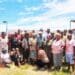 The 32 overjoyed farmers in Taung, Northern Cape who are the recipients of the Farmsol mechanisation handover in collaboration with the South African Breweries. Photos: Funiwe Ngwenya-Mohloba