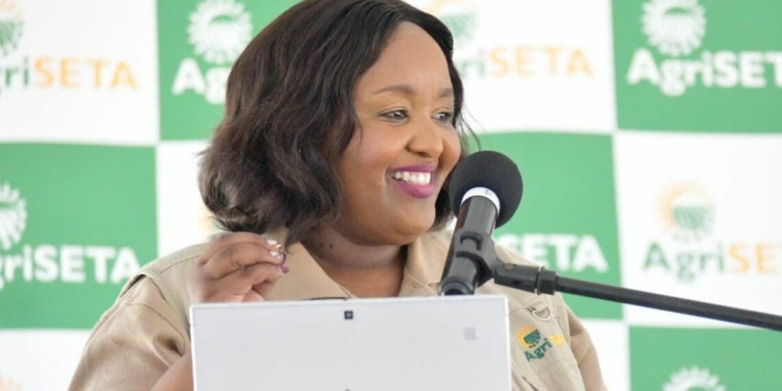 AgriSETA chairperson, Sharon Sepeng, inspiring the next generation of agricultural leaders at the provincial career summit in Middledrift, Eastern Cape. Photo: Supplied/Food For Mzansi