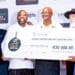 National Liquor Traders convenor Lucky Ntimane, chef Benny Masekwameng, winner Mandisi Dlokolo from M&N Place, chef Peter Goffe-Wood, and Drinks Federation of South Africa chairperson Monhla Hlahla celebrate after the Mzansi Tavern Chef Cook-off at Blue Ribbon Catering and Hospitality School in East London. Photo: Supplied/Food For Mzansi