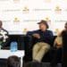 Themba Rikhotso, CEO of Land Bank, discusses the institution’s commitment to supporting all farmers during a Food For Mzansi lunchtime conversation at Nampo Park in Bothaville in the Free State. Christo van der Rheede, executive director of Agri SA, and Leona Archary, CEO of the Agricultural Development Agency (Agda), also shared their insights on the sector’s growth and the importance of collaboration. Photo: Gareth Davies/Food For Mzansi