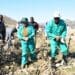Eastern Cape department of rural development and agrarian reform MEC Nonkqubela Pieters attended the first harvest of a rural farming project. Photo: DRDAR