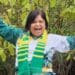 Denise Stubbs, the managing director of Thokozani Wines, celebrates the Springbok victory against Scotland during their opening match at the 2023 Rugby World Cup. Photo: Supplied/Food For Mzansi