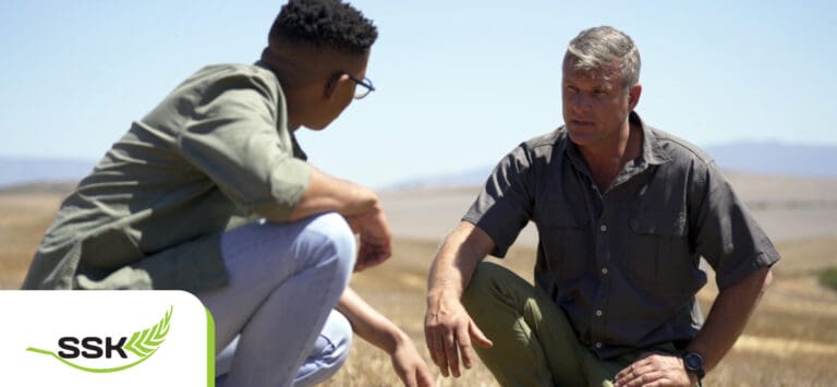 The first episode features Jacobus Human, whose father, Jack Human, holds the esteemed title of the father of conservation agriculture in South Africa. Pictured with him is Food For Mzansi assistant editor Duncan Masiwa.Photo: Food For Mzansi.