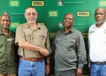 Super Zuma, the MEC for agriculture and land reform in KwaZulu-Natal, celebrates the ground-breaking partnership with Karan Beef, poised to reshape farming opportunities in uMkhanyakude and beyond. Photo: Supplied/Food For Mzansi