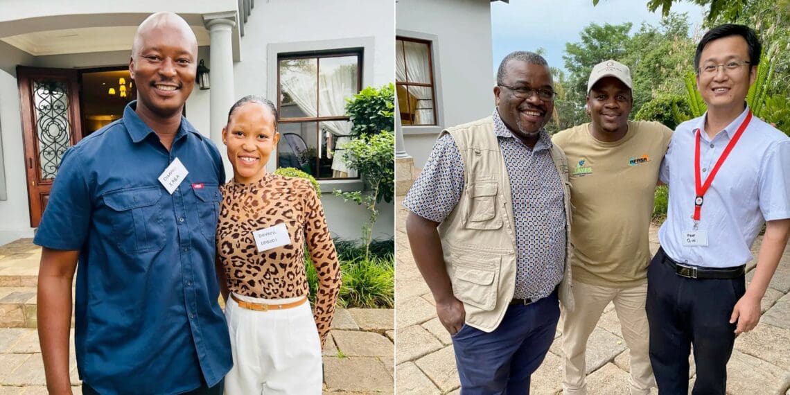 Dimpo Xaba, Devroll Legodi, Mpho Sekgala, Lufuno Netshikhudini, and Professor Xiaoshun Quin attended the sixth annual Afasa Young Farmers Summit. Photo: Duncan Masiwa/Food For Mzansi