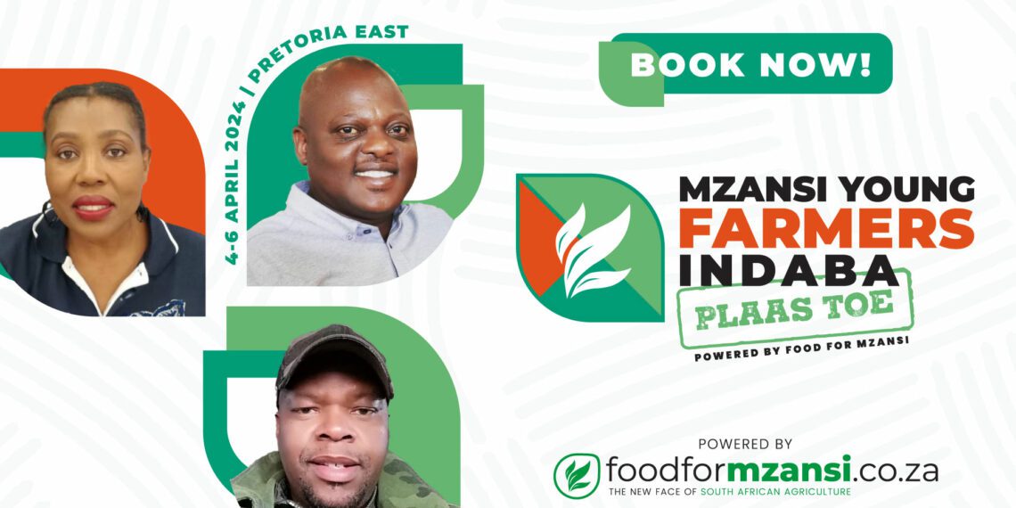Lucia Khetsi, Sibusiso Masanabo, and Phineas Thebyane are among the first to buy their tickets to the Mzansi Young Farmers Indaba. Photo: Supplied/Food For Mzansi