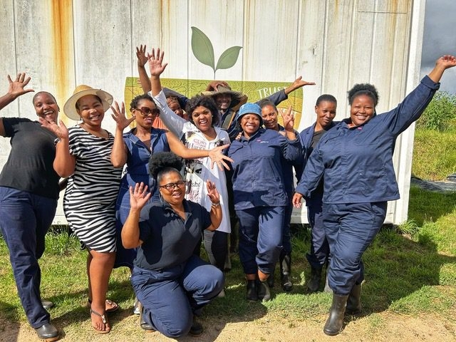 The Living Soils team welcomes the new programme manager Namhla Skweyiya ( in white). Photo: Supplied/Food For Mzansi