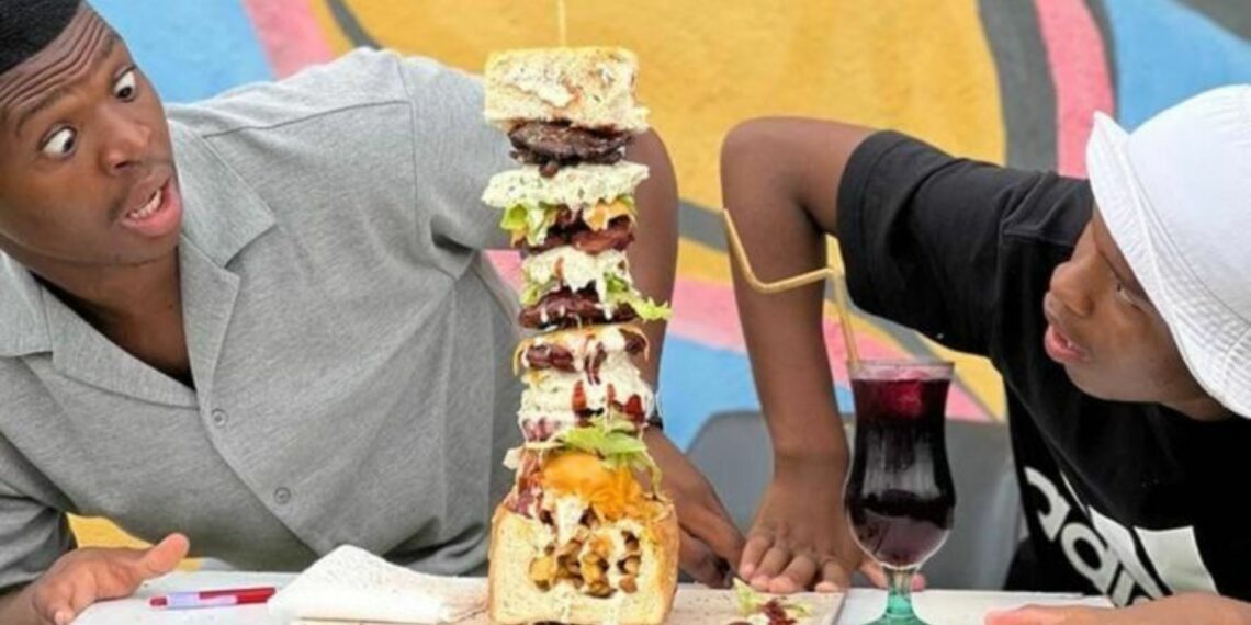 Thapelo Kekana is taking the art of crafting kotas to a whole new level through the sheer size and creativity he brings to the table. Photo: The Spot Restaurant