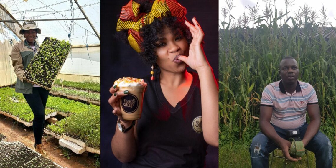 Justice Maphosa, founder of Find Me Security Technology; Chantelle de Bruyn, Free State farmer and founder of Buttercup Farmhouse; and Zimbili Mfusi, founder of Mphezulu Farm. Photo: Supplied/Food For Mzansi