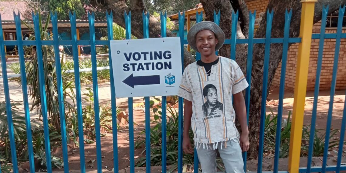 Ostrich farmer Kabelo Lekalakala after voting in the national and provincial elections. Photo: Supplied/Food For Mzansi