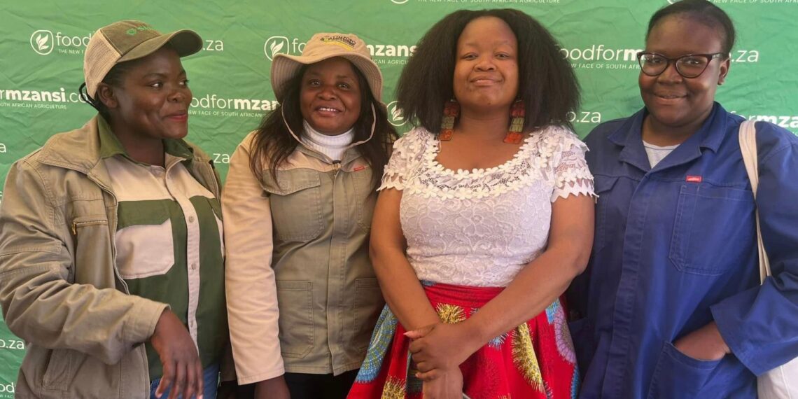 Edith Ramocaedi from the department of agriculture pictured with farmers after her inspiring presentation on food safety and quality assurance. She was one of the top speakers at Food For Mzansi’s farmers’ day in Limpopo. Photo: Ivor Price/Food For Mzansi