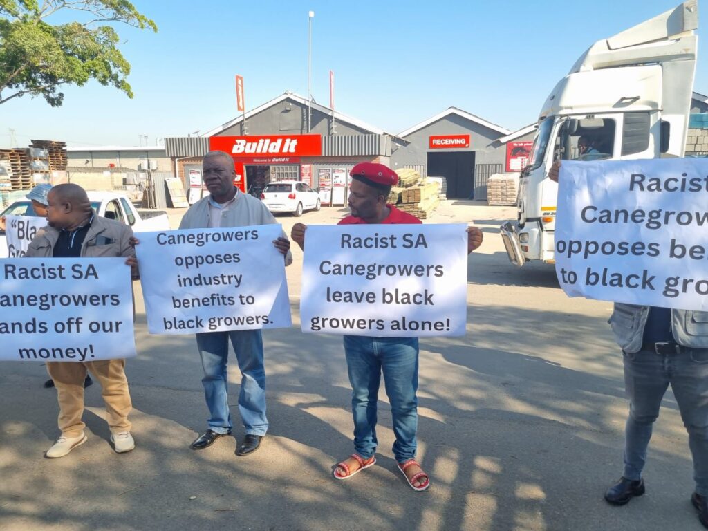 Members of the sugar cane industry protest unfair practices, led by the South Africa Farmers Development Association (Safda). Photo: Supplied/Safda