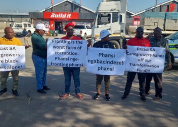 Sugarcane growers voice industry-related concerns during a demonstration. Photo: Supplied/Safda