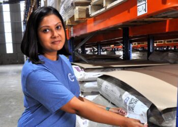 Swasti Maharaj, warehouse Manager at Chemuniqué, explains how the advanced WP Racks system and centralised operations will improve stock management and customer service. Photo: Supplied/ Chemuniqué