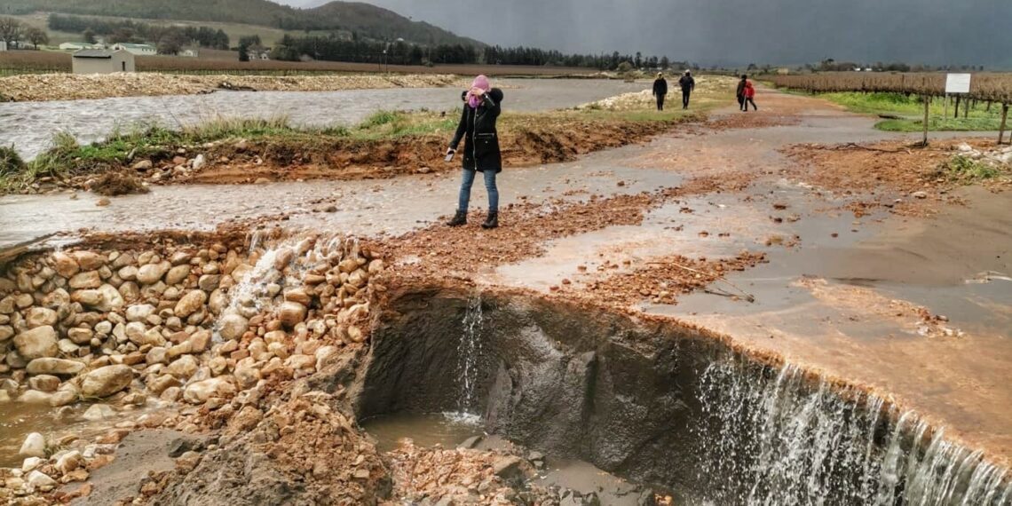 Some of the roads that were damaged in Worcester following heavy rains in the Western Cape. Photo: Supplied/Food For Mzansi