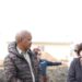 Jabu Mbalula, MEC for community safety, roads and transport in the Free State, and Elizabeth Rockman MEC for agriculture, listen to the challenges faced by farmers along the Lesotho border. Photo: Supplied/Food For Mzansi