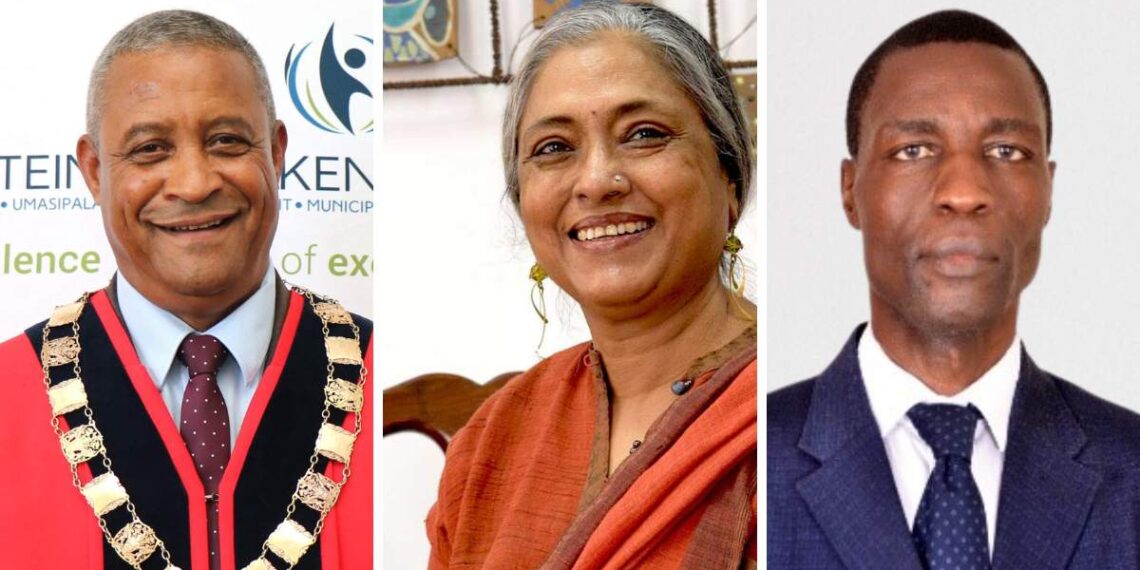 Stephen Korabie, executive mayor of Drakenstein Municipality; Roopa Mehta, president of the World Fair Trade Organisation; and Isaac Tongola, executive director of Fairtrade Africa, are confirmed to attend the 17th Fair Trade Cities and Towns International Conference in Paarl, Western Cape. Photos: Supplied/Food For Mzansi