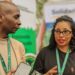 Shungu Kanyemba, managing director of Solidaridad Southern Africa, and Candice Kroutz-Kabongo, digital innovations lead, address the media at a press conference during the Africa Food Systems Forum in Kigali, Rwanda. Photo: Supplied/Solidaridad