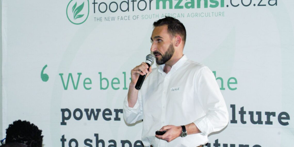 Pieter van Niekerk, the principal sales manager for AgriCarbon at Anthesis, speaks at Food For Mzansi’s Emergency Summit on Climate Change and Agriculture. He highlighted the potential of carbon credits for South African farmers. Photo: Food For Mzansi