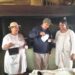 Dr Ivan Meyer enjoys a coffee break with Soetmelksvlei employees, taking in the farm’s heritage atmosphere after the fig tree planting ceremony. Photo: Supplied/Food For Mzansi