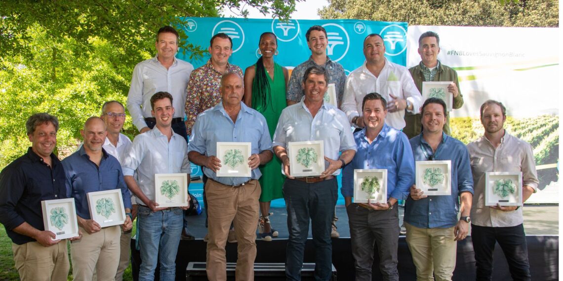 The top 10 winners of the 2024 FNB Sauvignon Blanc SA competition. Photo: Supplied/Food For Mzansi
