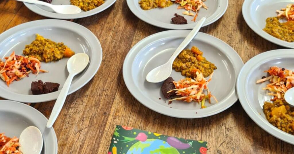 A delicious and colourful plant-based meal made from fresh, homegrown produce served to learners in the Genadendal Valley of the Western Cape. Photo: Supplied/Food For Mzansi