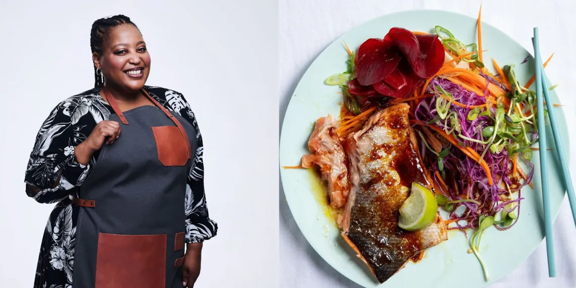 Chef Zola Nene's seared salmon with beet and sprout slaw recipe is in the Hearty Collection. Photos: Pharma Dynamics