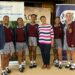 Jacqueline Pandaram, chief director of rural development at the Western Cape department of agriculture, engages with enthusiastic learners at the AgriCareers event in Porterville, inspiring them to explore the diverse opportunities in the agricultural sector. Photo: Ivor Price/Food For Mzansi