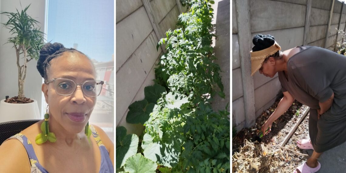 Vuyokazi Kiva-Johnson has found a love for growing vegetables in her small backyard garden and is ready to expand. Photo: Supplied/Food For Mzansi