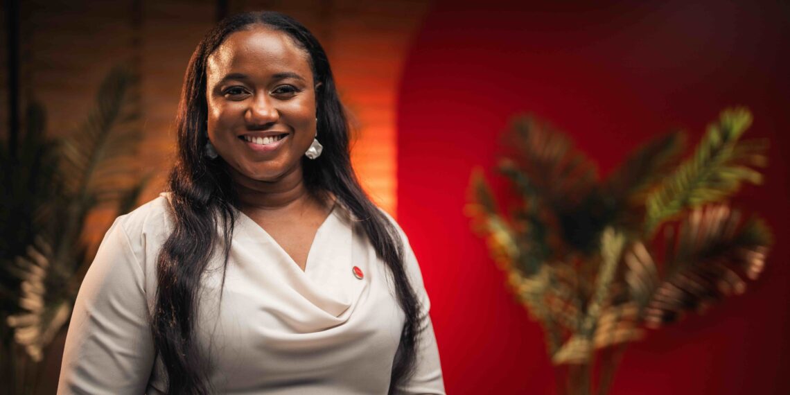 Absa agricultural economist Nkhensani Mashimbyi celebrates the unveiling of the Autumn 2025 AgriTrends report, highlighting key trends shaping the sector. Photo: Supplied/Lumico