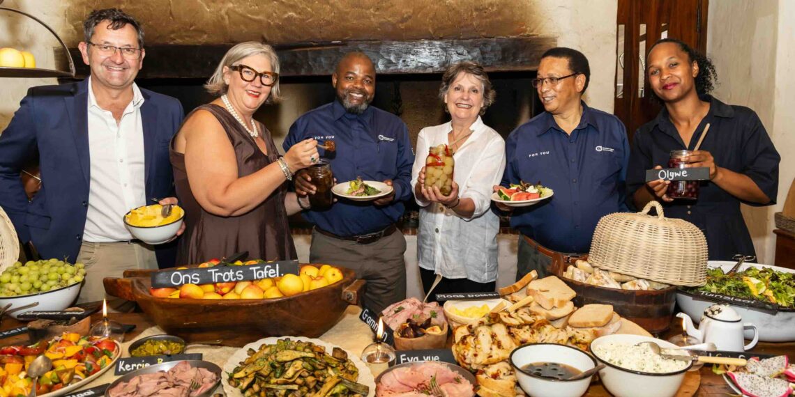 Agri-Expo’s latest initiative, the South African Preserve Championships, was launched at Soetmelksvlei. Pictured are Chris Fourie (president of Agri-Expo), Stephanie le Roux (council member of Agri-Expo), Dr Mogale Sebopetsa (head of the Western Cape department of agriculture), Susina Jooste (chief judge of the SA Preserve Championships), Dr Ivan Meyer (Western Cape minister of agriculture, economic development and tourism), and Adele Johnson (general manager of Soetmelksvlei). Photo: Supplied/Natalie Gabriels Photography