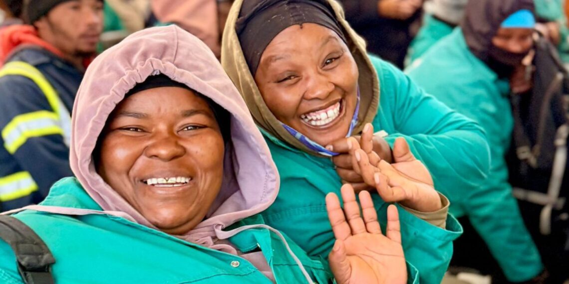 Workers from GP Viljoen Farms attending Food For Mzansi's agricultural worker's day in Upington, Northern Cape. Photo: Ivor Price/Food For Mzansi