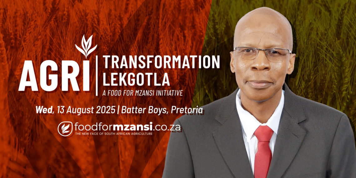 Mooketsa Ramasodi, director-general of the department of agriculture, land reform and rural development, will deliver the keynote address at the 2025 Agricultural Transformation Lekgotla in Pretoria. Design: Gareth Davies/Food For Mzansi