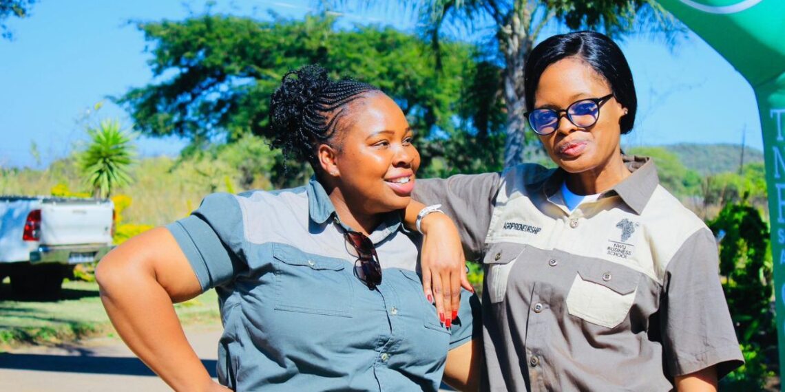 Host farmer Ipeleng Kwadi-Seboni (right), a 2024 Mzansi Changemakers Award winner, is featured with Zanele Motau, a crop farmer and member of the national task team of YARD, during the North West farmers’ day in Brits. Photo: Supplied/Food For Mzansi