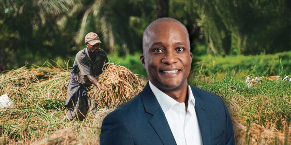 Diale Tilo, executive director at Kgodiso Development Fund, says young farmer Simphiwe Mabuza is part of a new wave of black farmers transforming agriculture in South Africa. Photo: Gareth Davies/Food For Mzansi