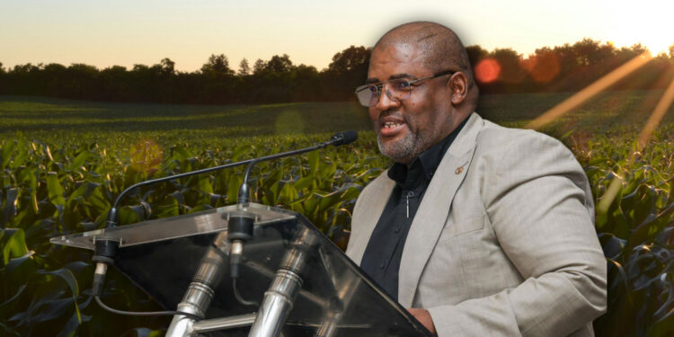 Minister of land reform and rural development, Mzwanele Nyhontso. Photo: Gareth Davies/Food For Mzansi
