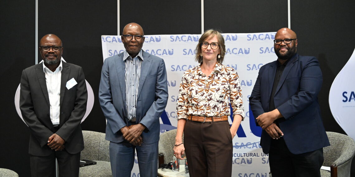 Dr Tshilidzi Madzivhandila, CEO and head of mission at the Food, Agriculture and Natural Resources Policy Analysis Network (FANRPAN); Ishmael Sunga, CEO of the Southern African Confederation of Agricultural Unions (Sacau); Katja Vuori, CEO of Agricord; and Prof. Cliff Dlamini, executive director of the Centre for Coordination of Agricultural Research and Development for Southern Africa (CCARDESA). Photo: Food For Mzansi