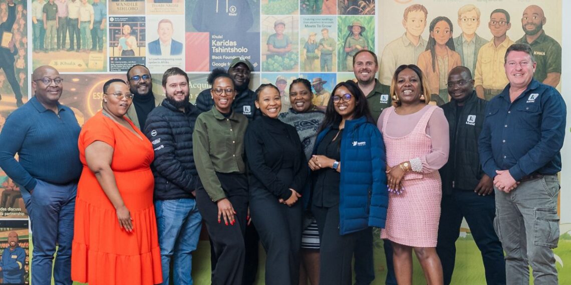 Khula! and Kagiso Trust colleagues celebrate the launch of their nationwide farmer support programme, aimed at empowering 500 South African farmers with tools, resources, and market access. Photo: Supplied/Food For Mzansi