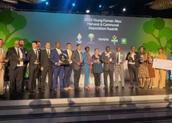 Toyota SA and AgriSA honoured South Africa’s next generation of agricultural leaders at the 2025 Young Farmer Awards in Johannesburg, with Francois Rossouw, Rudzani Sadiki, and Iqhude Supply recognised for their outstanding contributions to the sector. Photo: Meshaan Van Wyk/Food For Mzansi