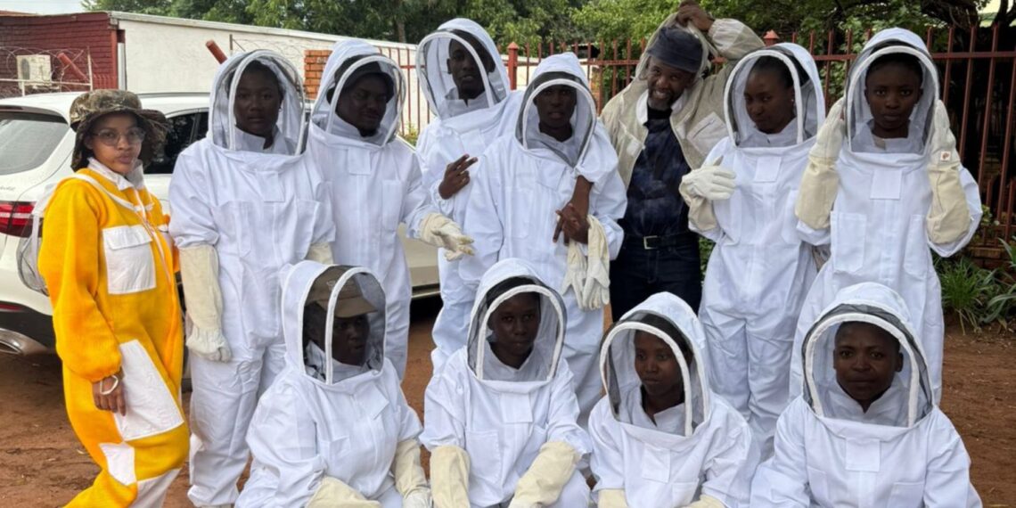 Rural youth in the North West are gaining hands-on beekeeping skills through NARYSEC, turning their passion for apiculture into sustainable livelihoods and community development. Photo: Supplied/Food For Mzansi