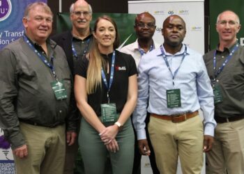 Agri X has launched the Agri X Fusion 2026 series: Gerhard Diedericks and Koos Nel (Agri X Group), Corlia Oberholzer (RMIS), Prof Simon Letsoalo (North-West University School of Agricultural Sciences – Mahikeng Campus), Lwandisa Makapula (IDC) and Prof HB Klopper (Agri X Group). Photo: Agri X