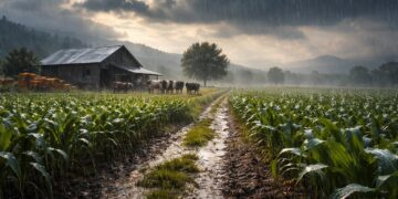 South African farmers face a wet summer with above-normal rainfall, hail and flood risks across key provinces. Photo: ChatGPT