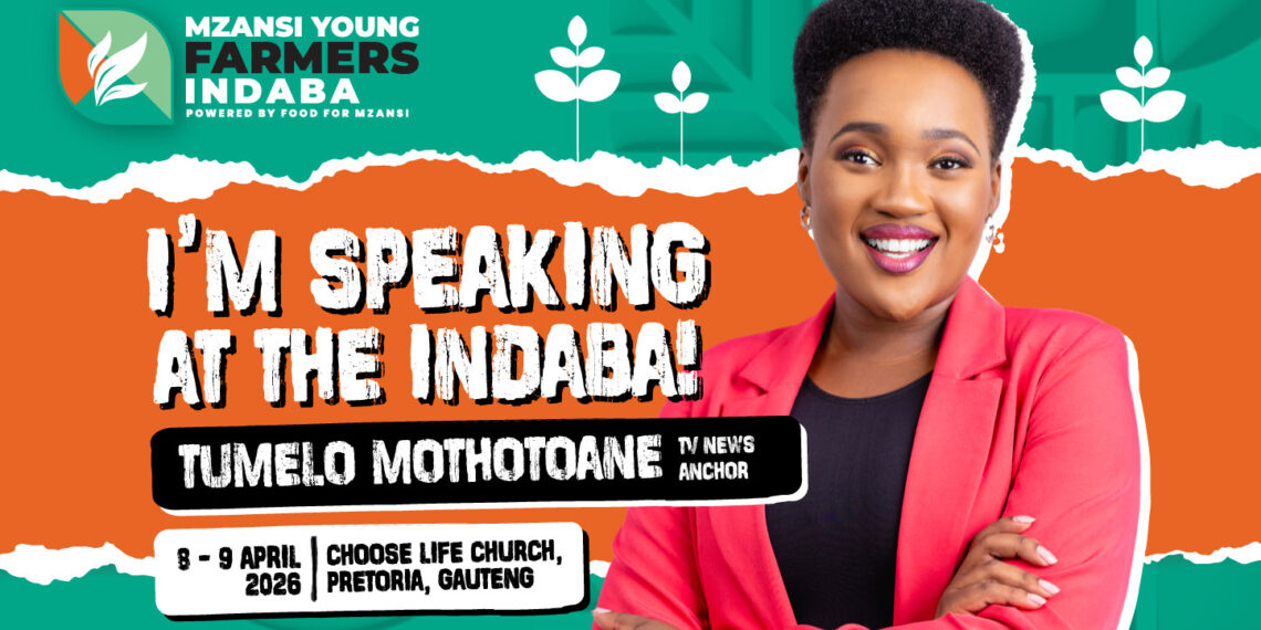From tough questions on eNCA to the stage of the 2026 Mzansi Young Farmers Indaba. Tumelo Mothotoane takes the mic as moderator, ready to lead a bold conversation. Image: Gareth Davies/Food For Mzansi