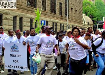 Farmers, led by Izwi Labantu, protested in Pretoria with a list of demands crippling farming operations, including the issuance of title deeds and livestock theft. Photo: Supplied/Food For Mzansi