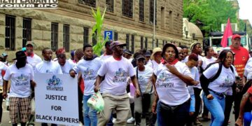 Farmers, led by Izwi Labantu, protested in Pretoria with a list of demands crippling farming operations, including the issuance of title deeds and livestock theft. Photo: Supplied/Food For Mzansi