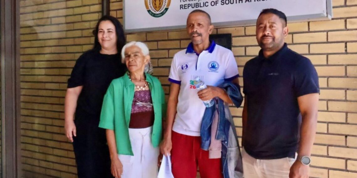 From left to right: Carmen Mannarino (Masifundise Development Trust), Hilda Adams (West Coast Small Scale Fishers Forum), Andre Cloete (Coastal Links), and Faez Poggenpoel (Western Cape Small Scale Fisheries Representative Forum). Photo: Liezl Human/GroundUp