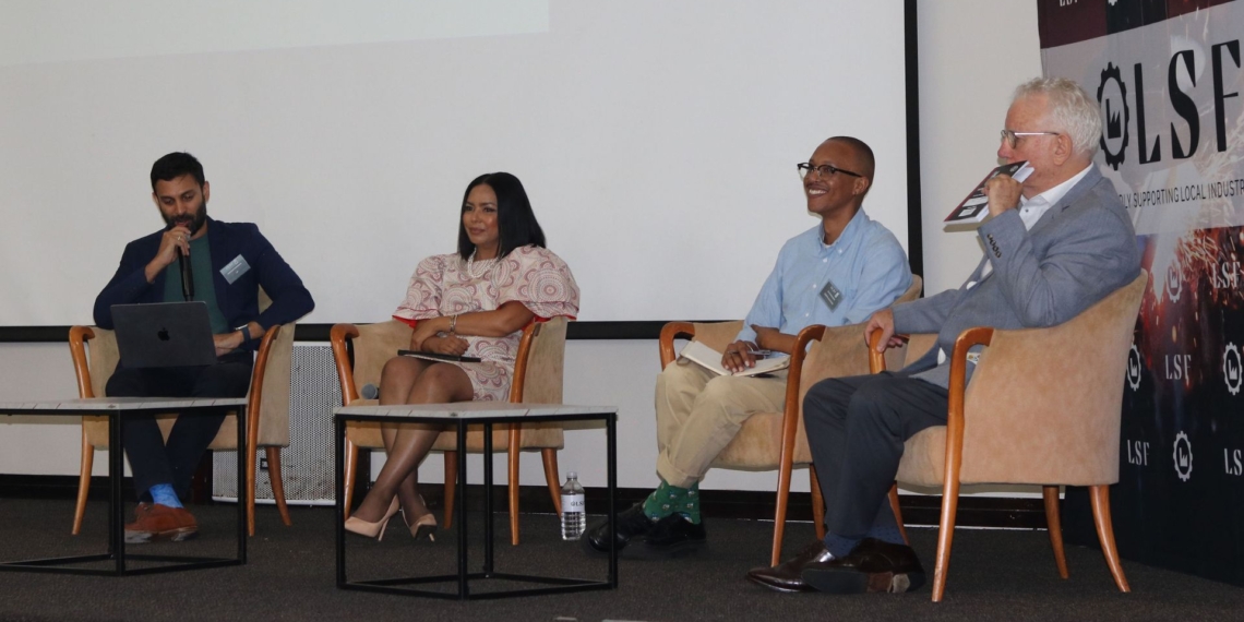 Irshaad Kathrada, CEO of the Localisation Support Fund (LSF); Cleola Kunene, executive head of SME development at the Johannesburg Stock Exchange; Ayanda Bam, executive director at LSF; and Garth Strachan, technical consultant to the presidency’s hemp and cannabis project office and the Industrial Development Corporation (IDC). Photo: Supplied/Food For Mzansi