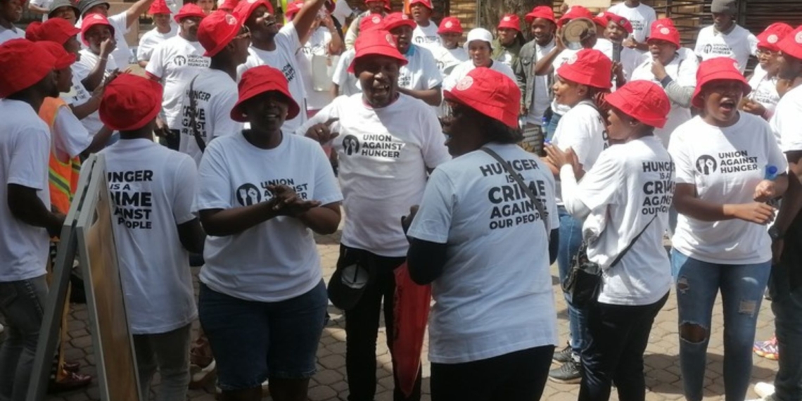 Members of the Union Against Hunger called for urgent action to end food insecurity. Photo: Bernard Chiguvare/GroundUp