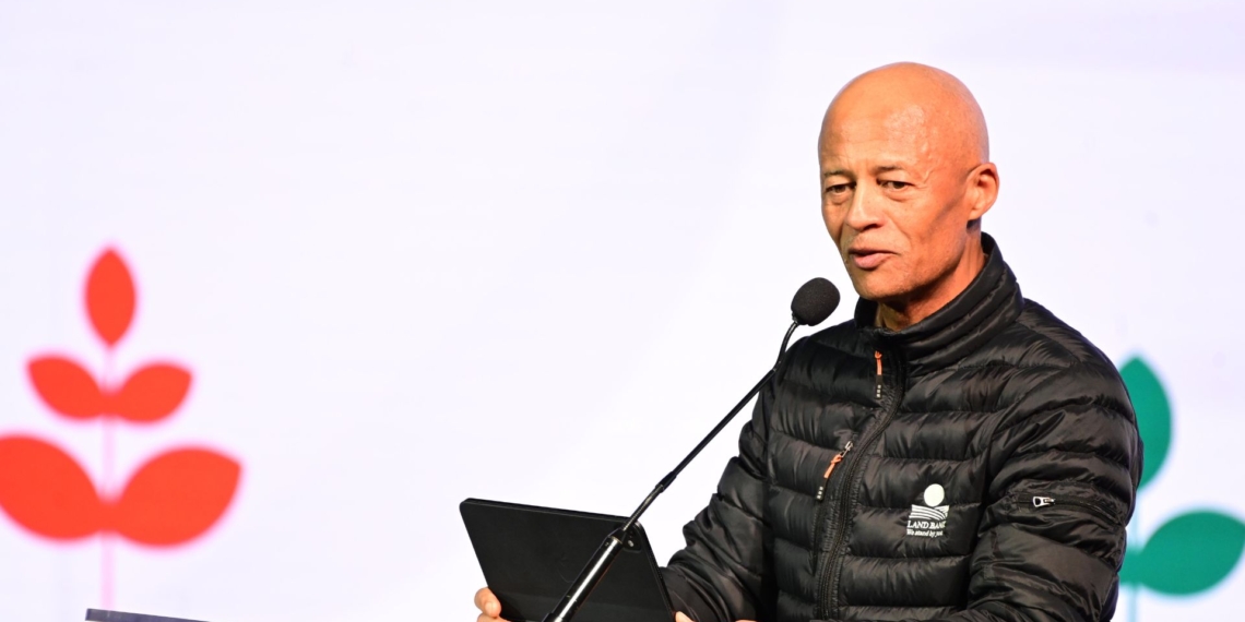 Land Bank chief strategy officer Sydney Soundy delivered a keynote address at the Mzansi Young Farmers Indaba. Photo: Food For Mzansi